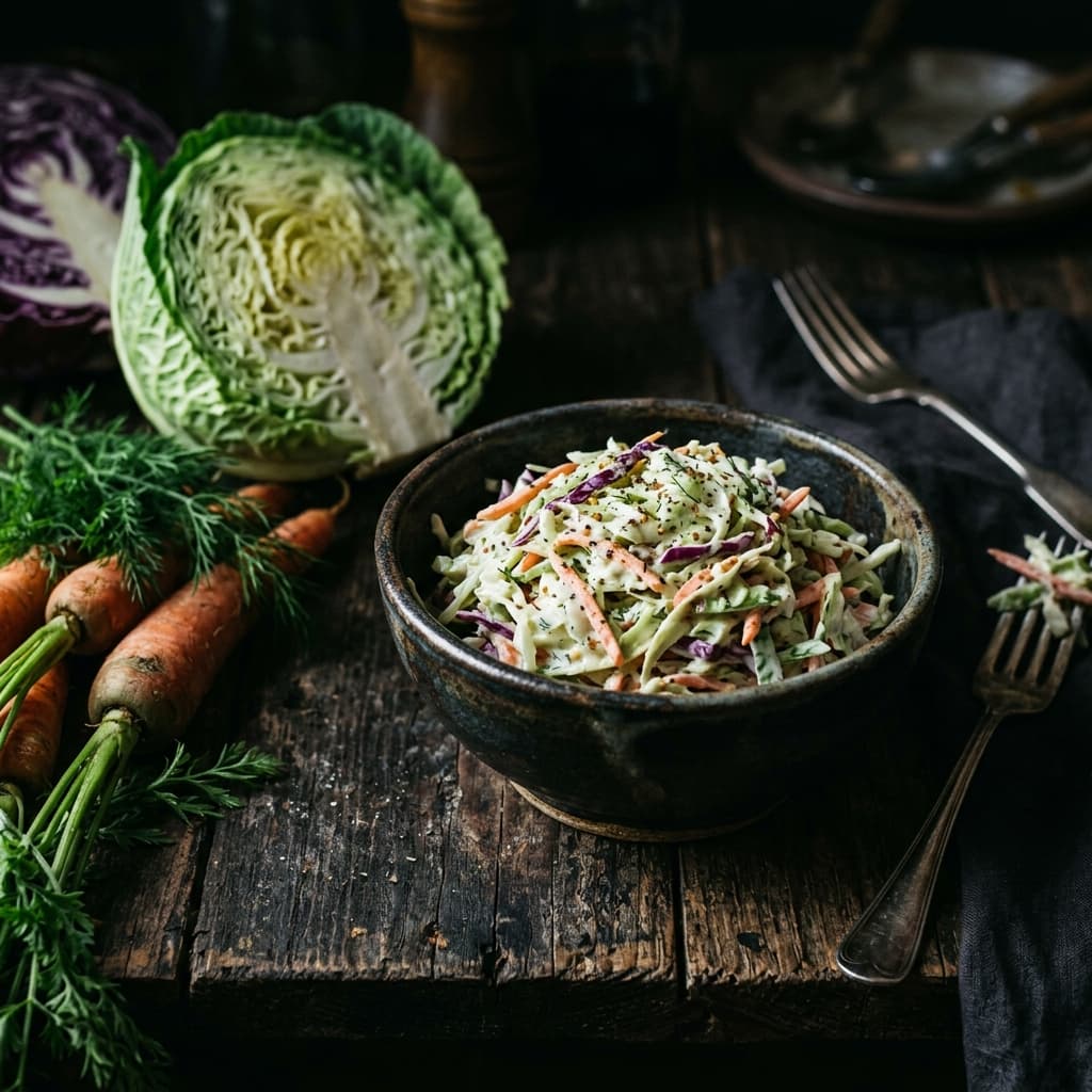 Creamy Coleslaw — House-made coleslaw with a tangy, creamy dressing. Always fresh.