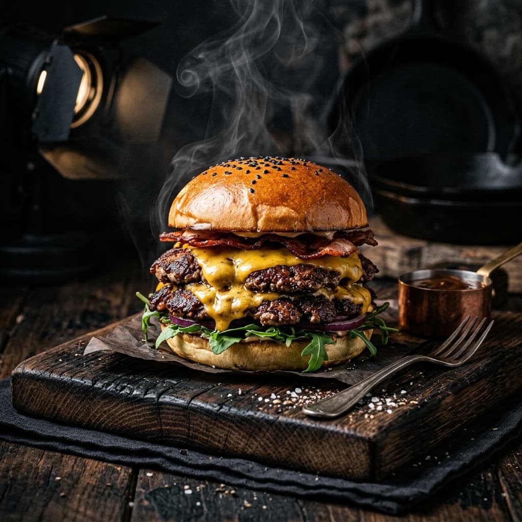 D2P Foods signature burger with fries