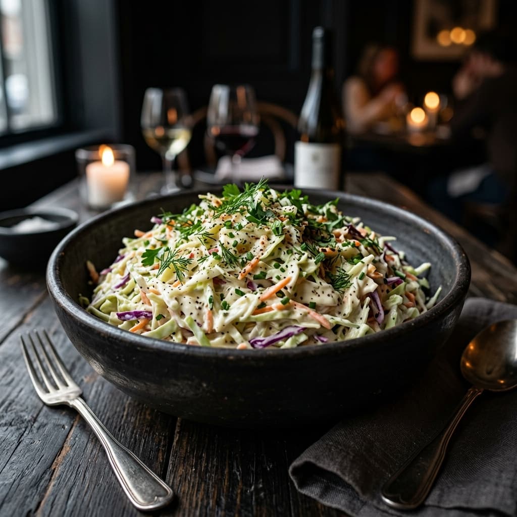 Creamy Coleslaw β House-made coleslaw with a tangy, creamy dressing. Always fresh.